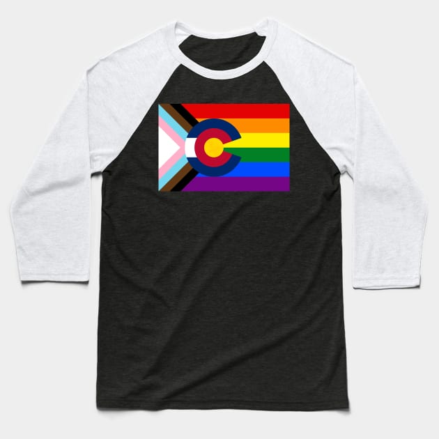 Colorado Progress Flag Baseball T-Shirt by That5280Lady